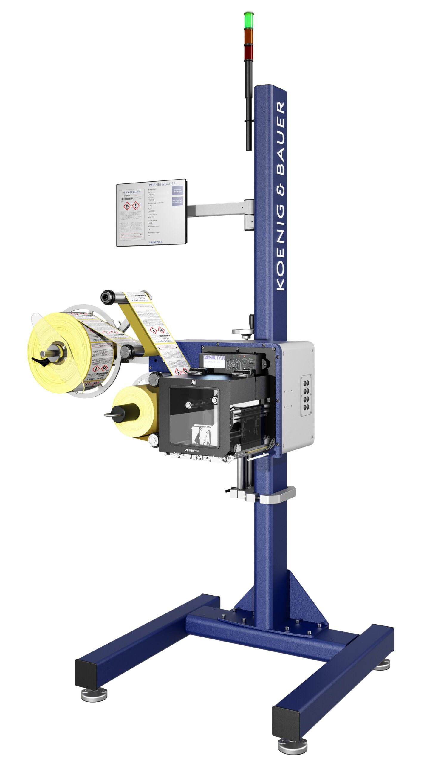 Machine d'impression et pose d'étiquettes Tamp sur son pied